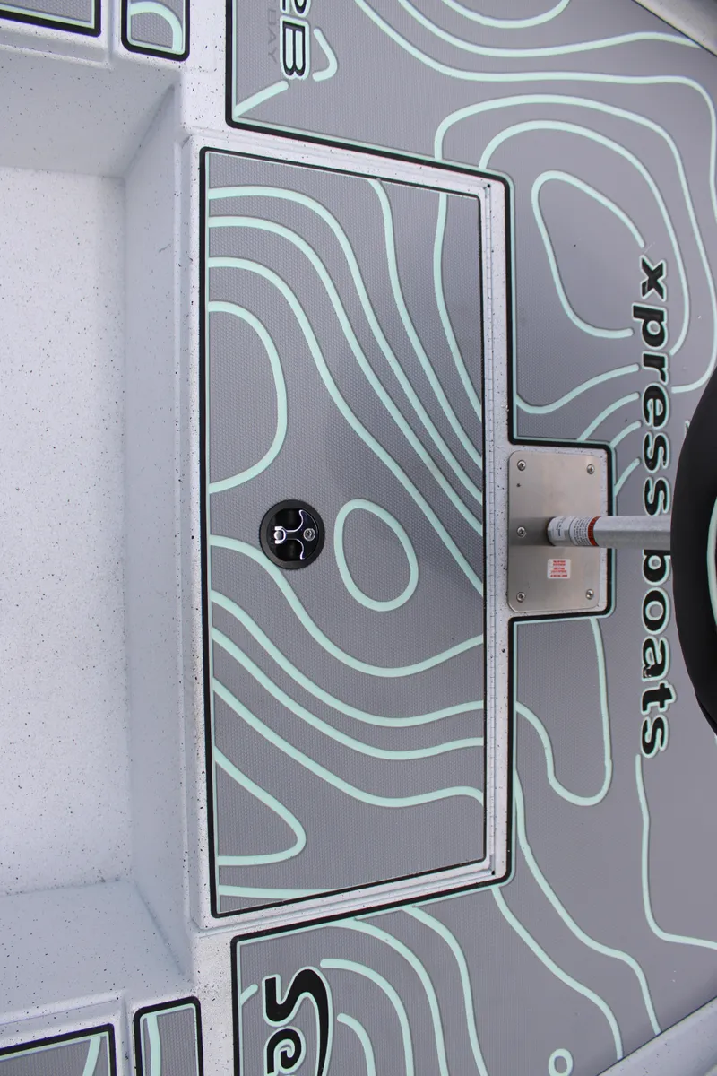 Slide: The Image of 2025 Xpress H22B boat deck with modern design and branding. - 6