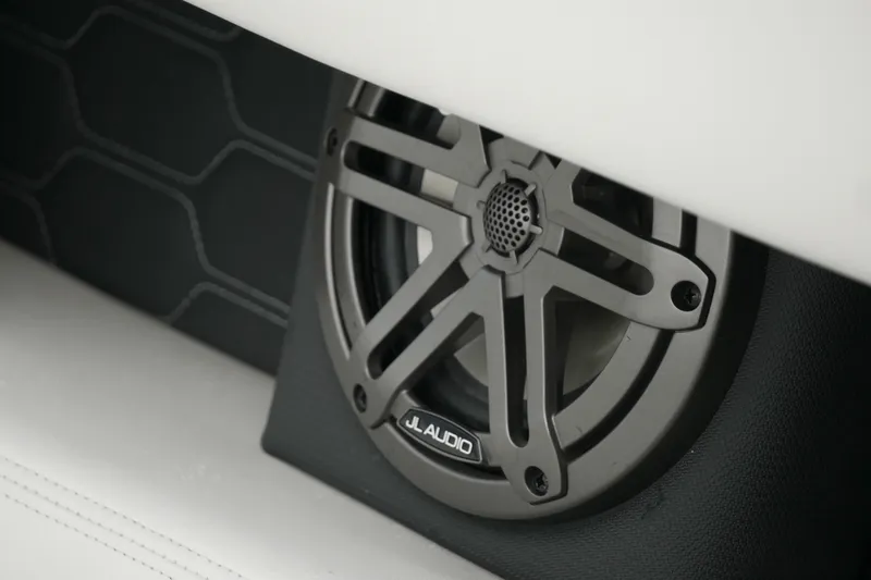 Slide: The Image of JL Audio speaker in 2022 Four Winns HD5 OB boat interior. - 25