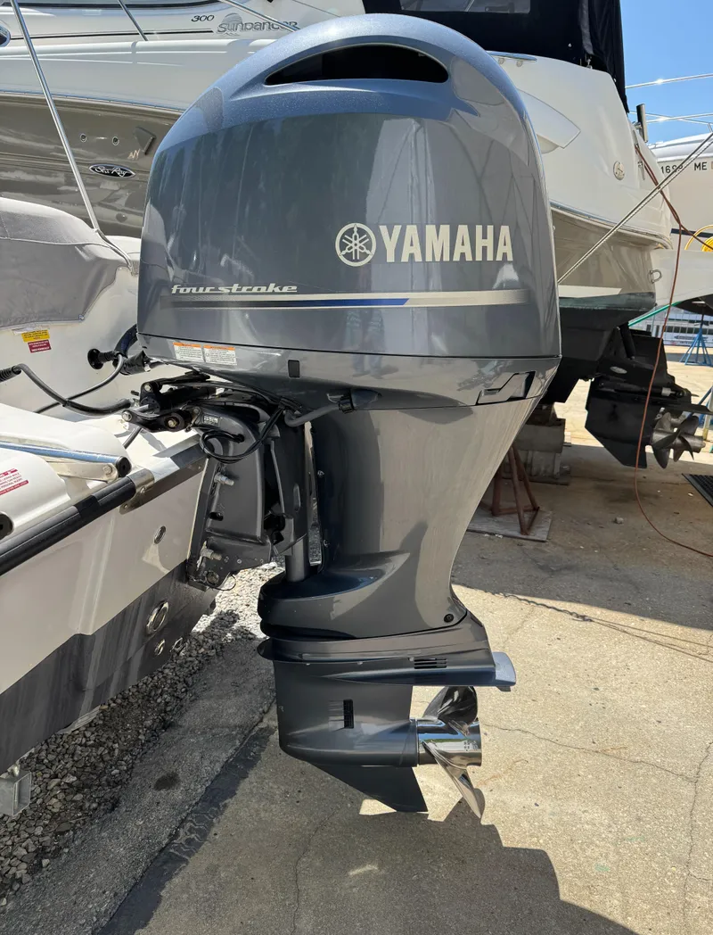 Slide: The Image of Yamaha four-stroke outboard motor on 2022 Key West 203 DFS boat. - 15