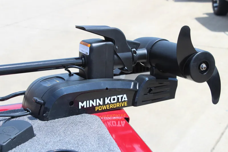 Slide: The Image of Minn Kota PowerDrive motor on 2025 Tracker Pro Guide V-175 Combo boat. - 16
