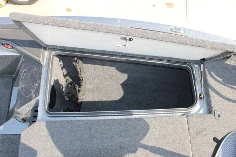 Slide: The Image of 2023 Ranger Z519 Ranger Cup Equipped boat storage compartment, open and empty. - 7