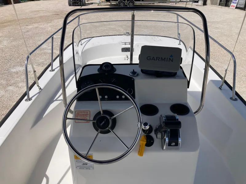 Slide: The Image of 2005 Boston Whaler 170 Montauk boat console with Garmin navigation system. - 7