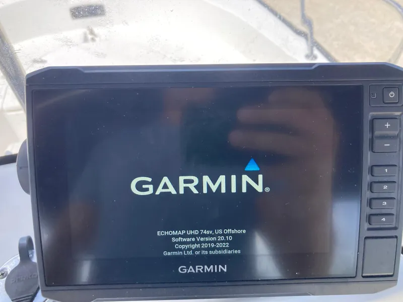 Slide: The Image of Garmin ECHOMAP UHD 74sv on 2005 Boston Whaler 170 Montauk boat dashboard. - 8