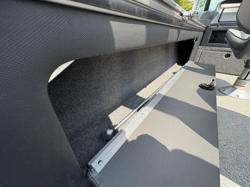 Slide: The Image of Interior view of a 2021 Lund 1975 Pro-V boat storage compartment. - 20