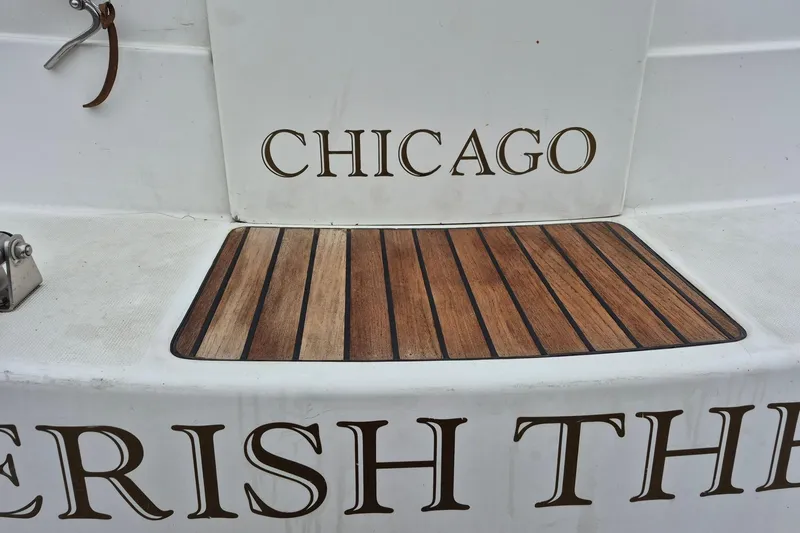 Slide: The Image of 2006 Jeanneau Sun Odyssey 40.3 sailboat with "Chicago" lettering on deck. - 6