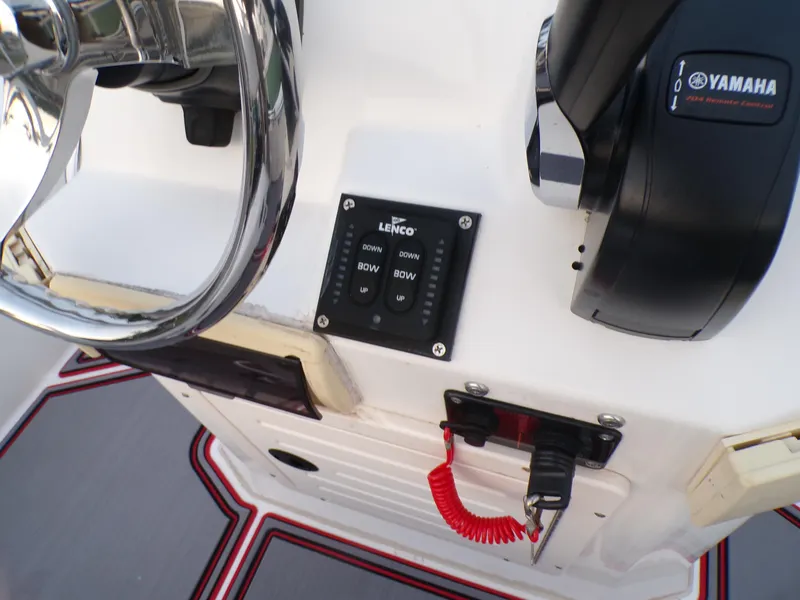 Slide: The Image of Control panel of a 2006 Mako 1801 Inshore boat with Yamaha throttle. - 8