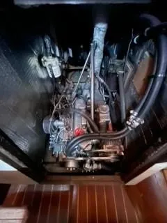 Slide: The Image of Engine compartment of a 1981 Cape Dory 33 Sloop sailboat. - 29
