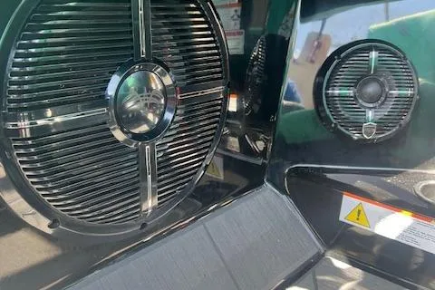 Slide: The Image of 2024 ATX Surf Boats 22 Type-S speakers with sleek metallic design. - 12