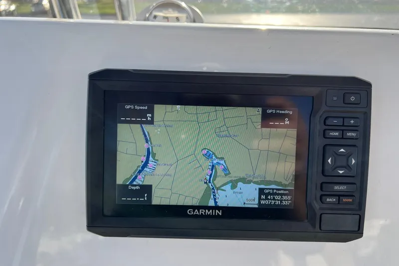 Slide: The Image of Garmin GPS display on 2020 Key West 239 FS boat dashboard. - 8