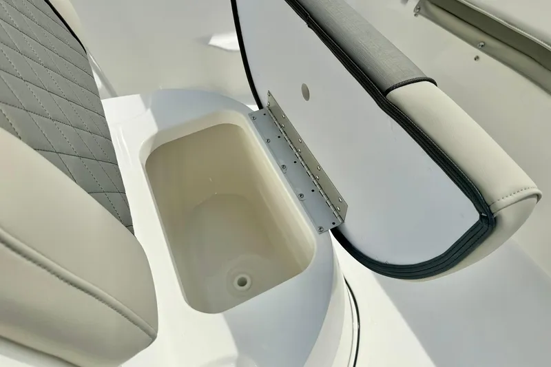 Slide: The Image of 2025 Key West 189 FS boat seat with built-in storage compartment. - 17