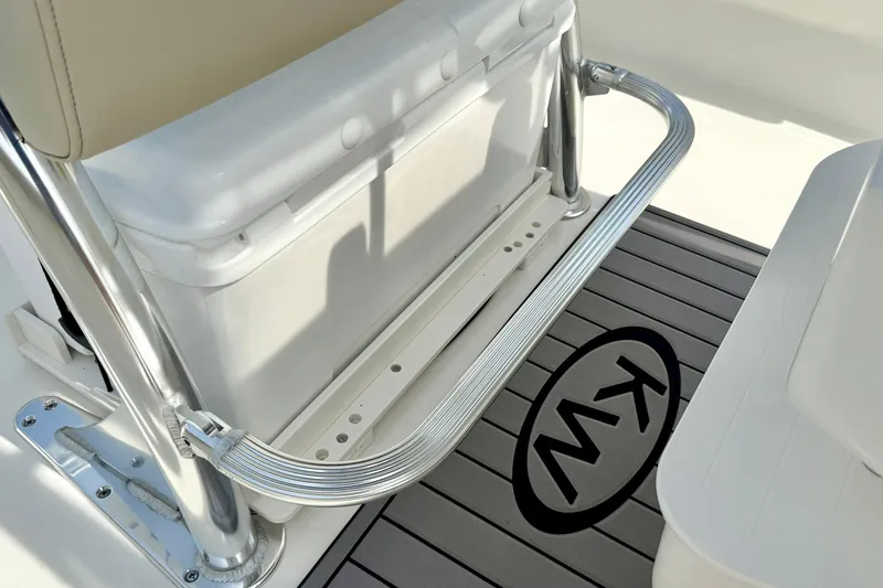 Slide: The Image of 2025 Key West 189 FS boat interior with footrest and branded flooring. - 26
