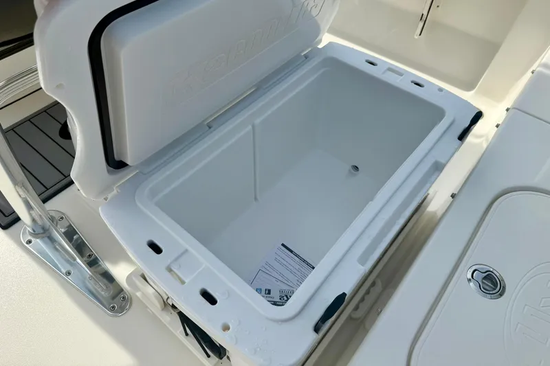 Slide: The Image of Open storage compartment on 2025 Key West 189 FS boat, showcasing interior space. - 29