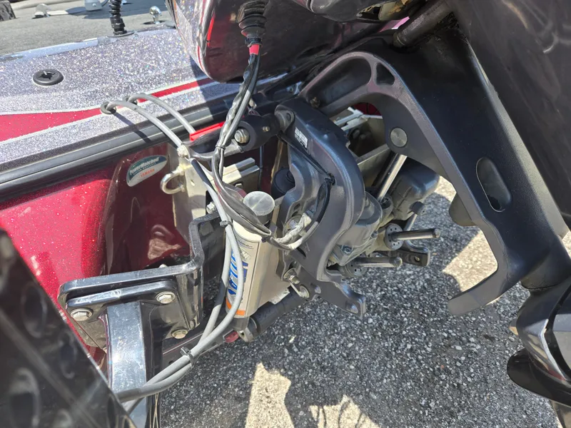 Slide: The Image of 2018 Skeeter ZX 250 boat engine mount and wiring detail. - 17