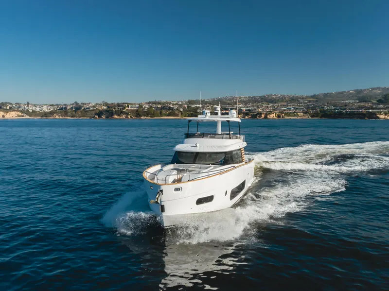 Slide: The Image of Azimut Magellano 66 yacht cruising on open water, 2023 model. - 17