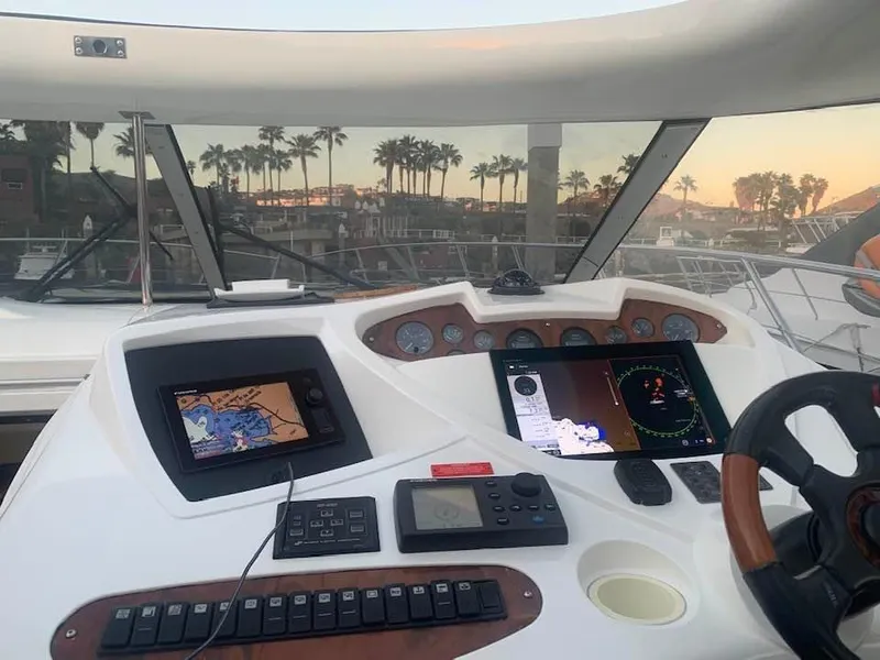 Slide: The Image of Sunseeker Predator 56 yacht docked at Channel Islands, CA, rear view, 2000 model. - 3