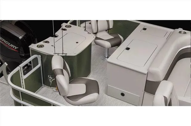 Slide: The Image of 2022 Bennington 22 SXFAPG fishing boat interior with dual stern gates and seating. - 15