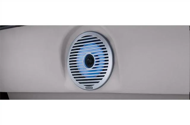 Slide: The Image of Speaker with blue LED light on 2022 Bennington 22 SXFAPG Dual Stern Gates - Fishing boat. - 26