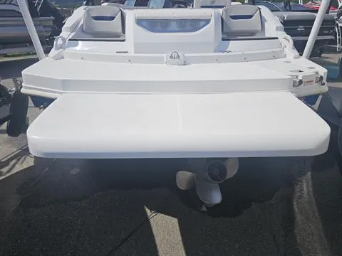 Slide: The Image of 2022 Hurricane SunDeck Sport 205 IO boat, rear view with swim platform and propeller. - 19