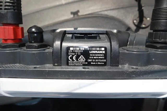 Slide: The Image of Lowrance Elite-7 Ti device on 2018 Lund 1875 Impact SC boat, close-up view. - 14