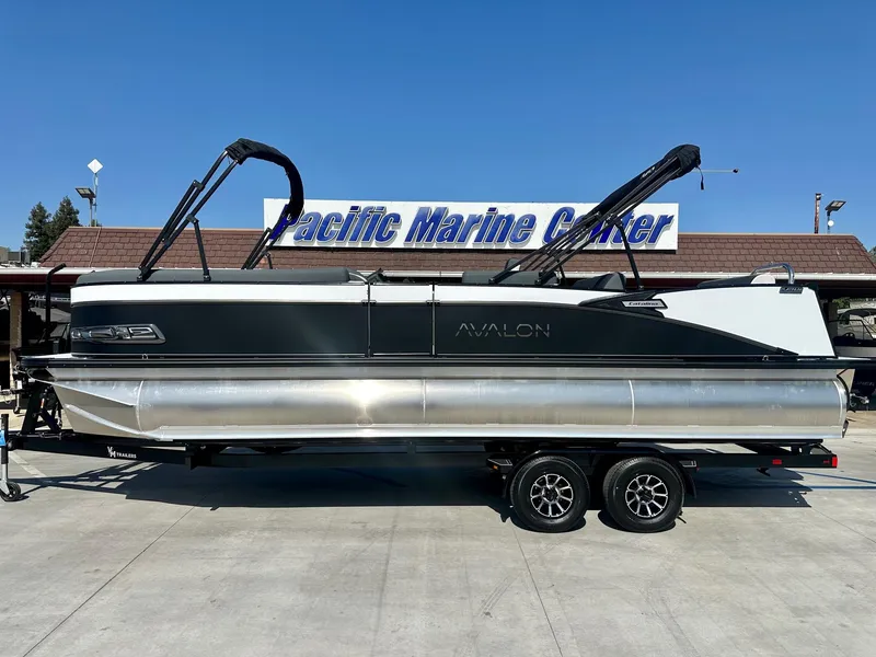 Slide: The Image of 2025 Avalon Catalina 25 FT Versatile Rear Lounger with 250HP Mercury Verado at Pacific Marine Center. - 1