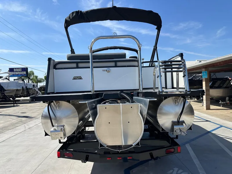 Slide: The Image of 2025 Avalon Catalina 25 FT Versatile Rear Lounger with 250HP Mercury Verado, rear view. - 5