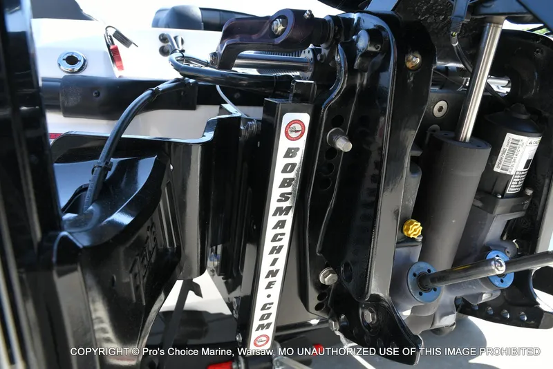 Slide: The Image of Close-up of 2023 Nitro Z21 XL Pro boat engine components. - 26