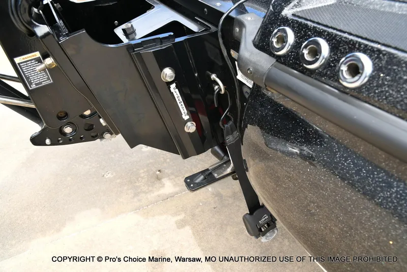 Slide: The Image of 2020 Nitro Z20 Pro boat detail showing engine mount and hardware components. - 22