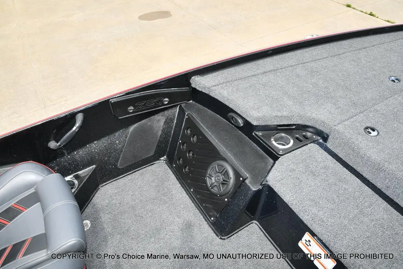Slide: The Image of 2020 Nitro Z20 Pro boat interior with speaker and seating details. - 49