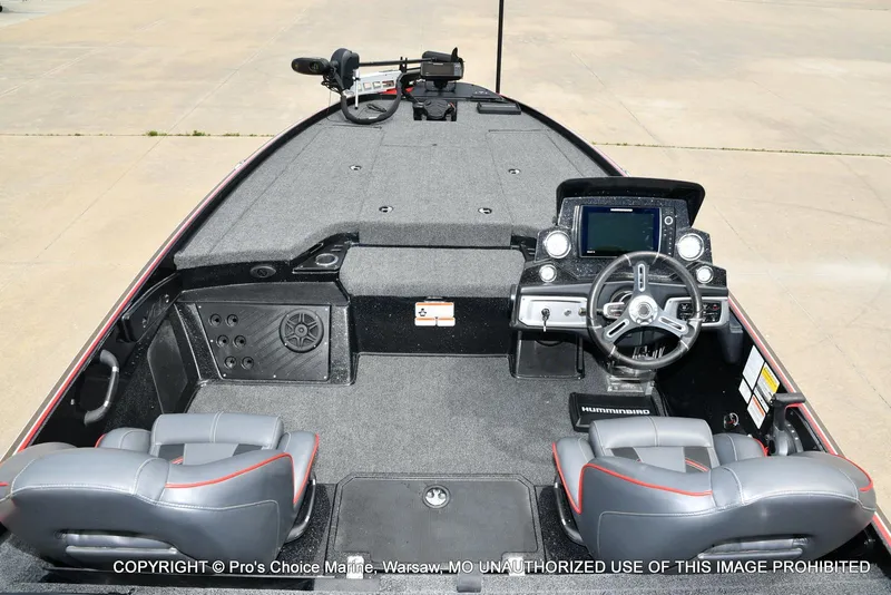 Slide: The Image of 2020 Nitro Z20 Pro boat interior with steering console and seating. - 5