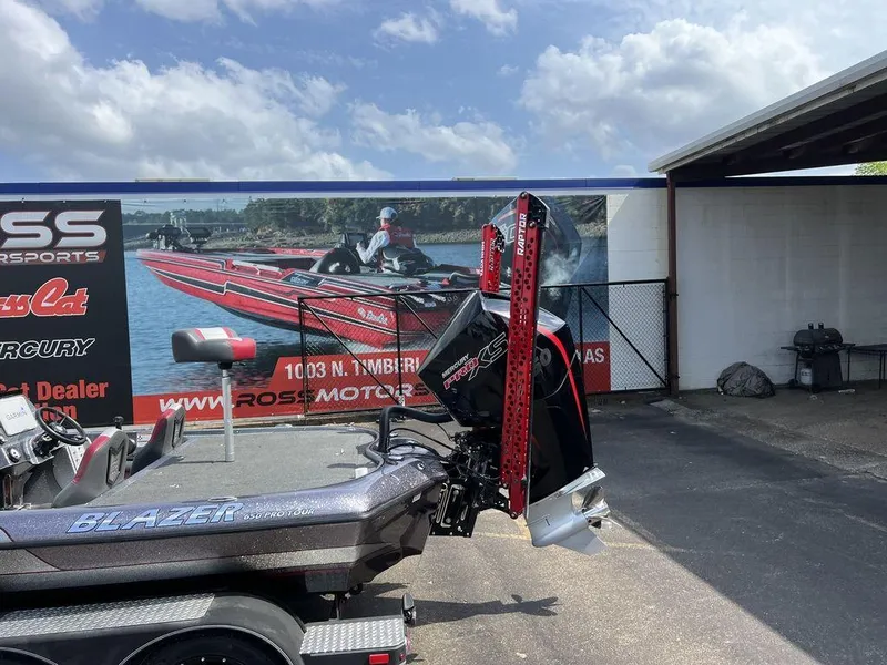 Slide: The Image of 2022 Blazer 650 Pro Tour boat with Mercury engine at Ross Motorsports dealership. - 13