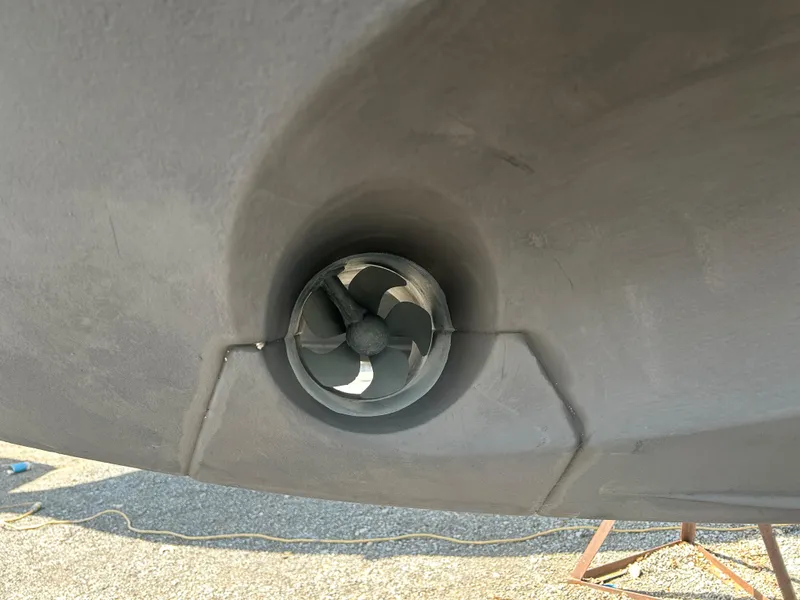 Slide: The Image of Close-up of a 2017 Bavaria S36 Coupe boat's bow thruster. - 14