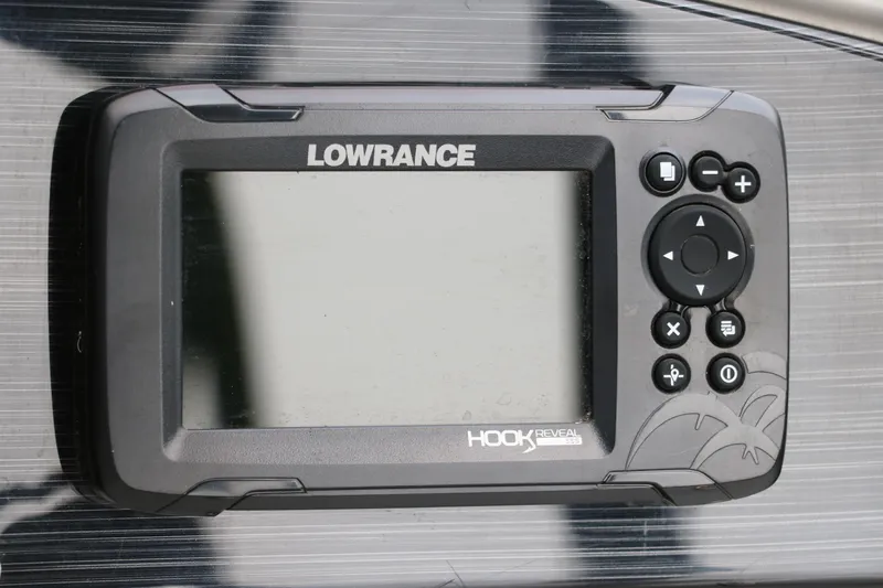 Slide: The Image of Lowrance Hook Reveal fish finder on 2023 Sylvan Mirage Fish 820 Party Fish boat. - 28