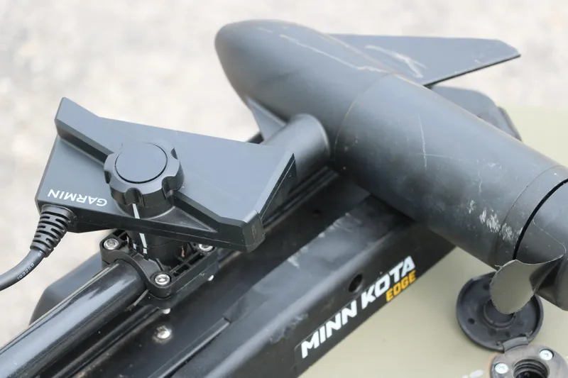 Slide: The Image of Minn Kota Edge trolling motor with Garmin mount on 2024 Tracker Grizzly 2072 MVX. - 17
