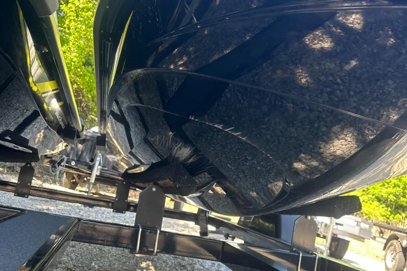 Slide: The Image of 2021 Yamaha WaveRunner VX on trailer, underside view, parked outdoors. - 13