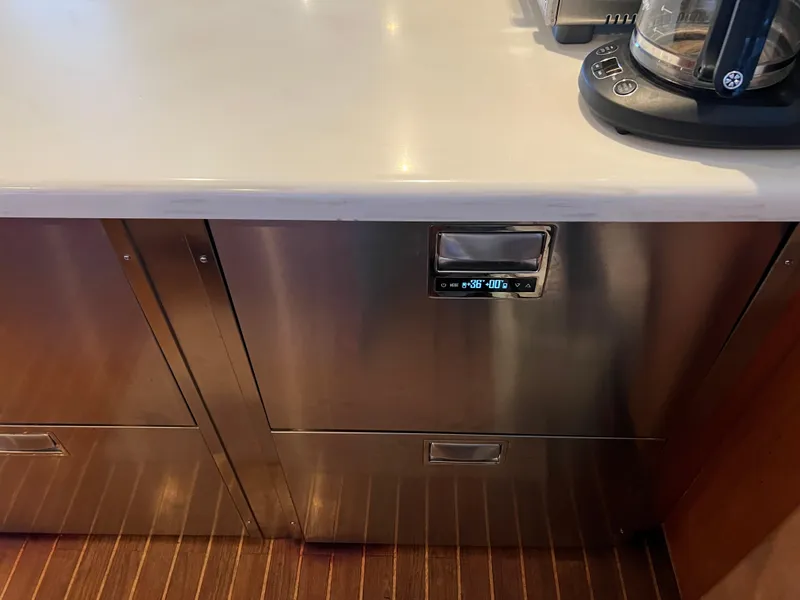 Slide: The Image of Stainless steel kitchen drawers on 2000 Viking 58 Enclosed Bridge yacht. - 17