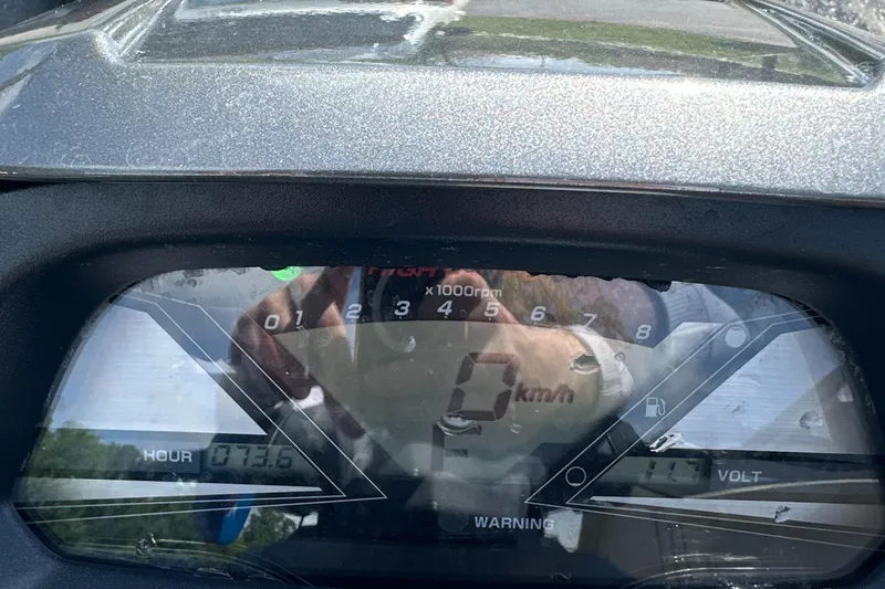 Slide: The Image of Dashboard of a 2019 Yamaha WaveRunner VX Cruiser HO, showing speedometer and gauges. - 18