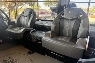 Slide: The Image of 2025 Ranger Z521R Cup-Equipped boat interior with premium seating and modern design. - 13
