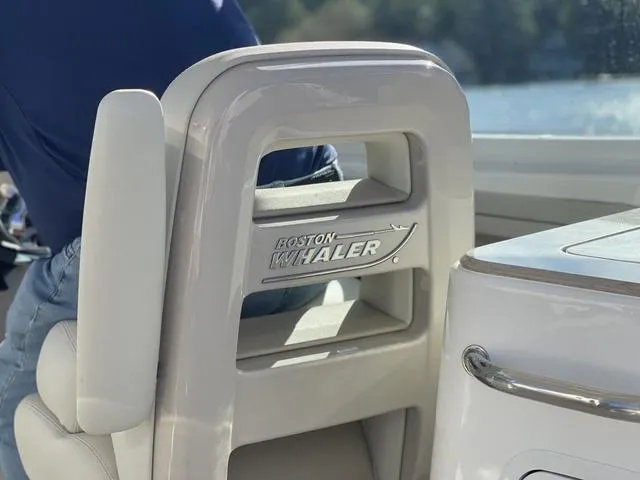 Slide: The Image of 2024 Boston Whaler 280 Vantage boat seat with logo, featuring sleek design and craftsmanship. - 38