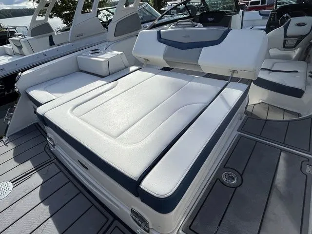Slide: The Image of 2023 Chaparral 247 SSX boat interior with luxurious seating and modern design. - 21