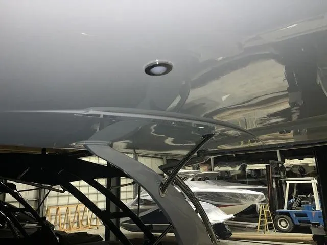 Slide: The Image of 2019 Cobalt R30 boat interior with sleek design and modern lighting. - 34