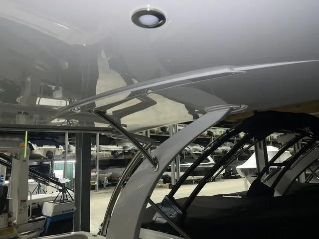 Slide: The Image of 2019 Cobalt R30 boat interior with sleek design and modern lighting. - 35