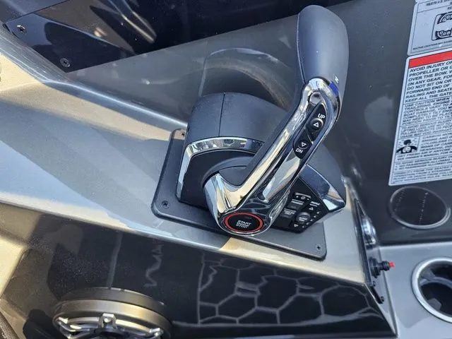 Slide: The Image of Throttle control of 2025 Sylvan M3 CLZ DC boat, featuring sleek design and modern controls. - 14