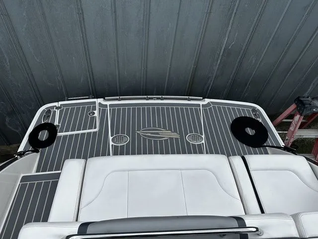 Slide: The Image of 2019 Chaparral 277SX boat deck with sleek design and comfortable seating. - 7