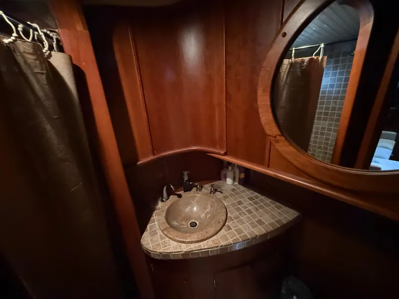 Slide: The Image of Luxurious wooden bathroom interior on a 2009 custom Dutch canal barge. - 16