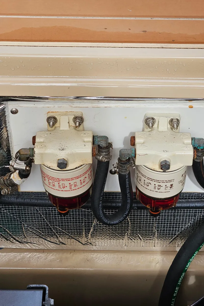 Slide: The Image of Fuel filters on a 2019 Ranger Tugs R-29 CB boat. - 49
