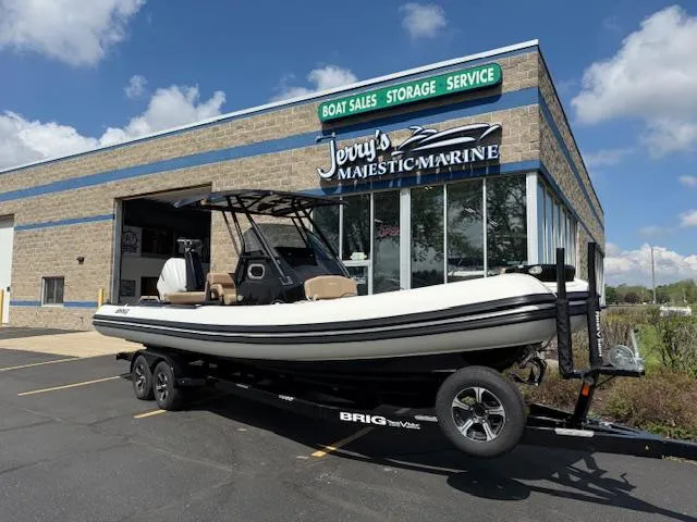 The Image of 2025 Brig Eagle 8 boat on trailer outside Jerry's Majestic Marine dealership. - 0