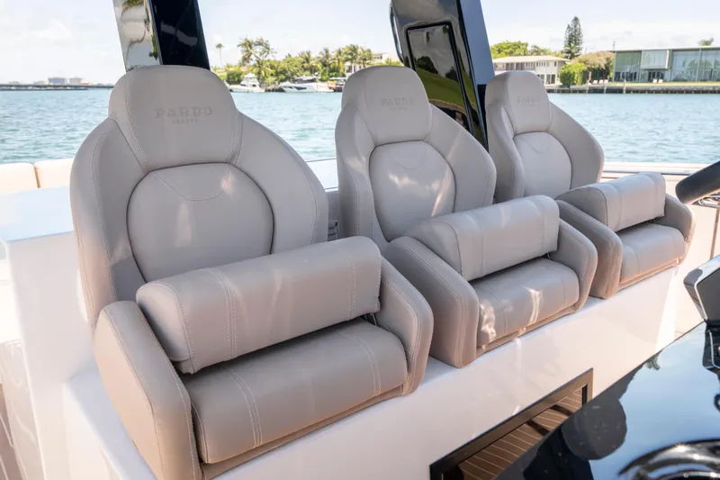 Slide: The Image of Luxury seating on 2023 Pardo Yachts 38, featuring plush, ergonomic design. - 40
