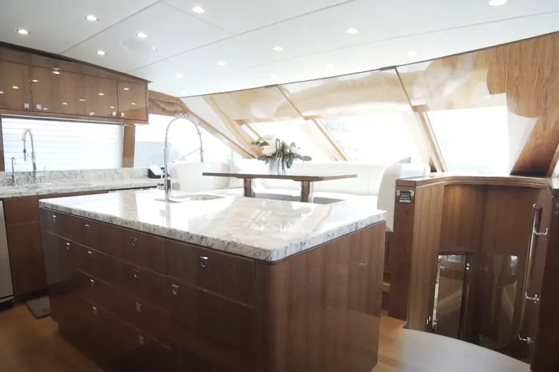 Slide: The Image of Luxurious interior of 2017 Hargrave Raised Pilothouse MY yacht with modern kitchen design. - 10