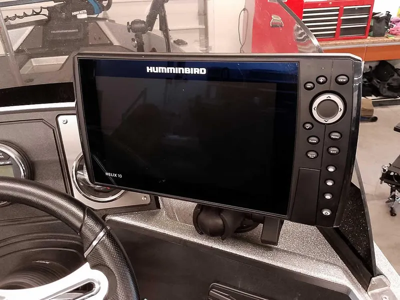 Slide: The Image of Fishfinder display on 2021 Triton 206 Allure boat dashboard. - 33