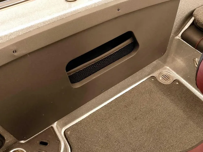 Slide: The Image of Interior detail of a 2021 Triton 206 Allure boat, featuring a storage compartment. - 35